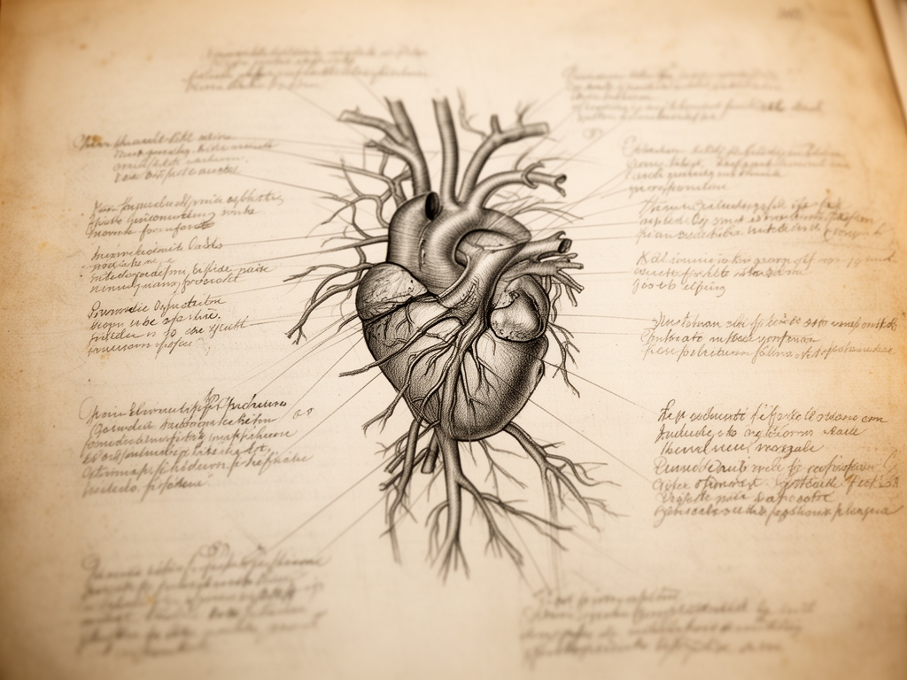 Scientific diagram or anatomical illustration printed on aged paper, with handwritten margin notes in pencil, suggesting scholarly reference and careful annotation